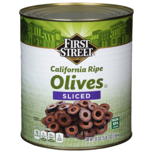 First Street Olives, Sliced, California Ripe