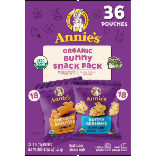 Annie's Organic Cheddar Bunnies/B-Day Cake Bunny Snack Pack Image 3 of 6
