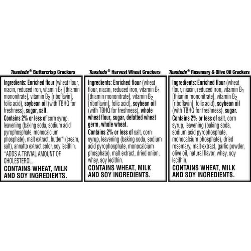 Toasted Crackers, Variety Pack