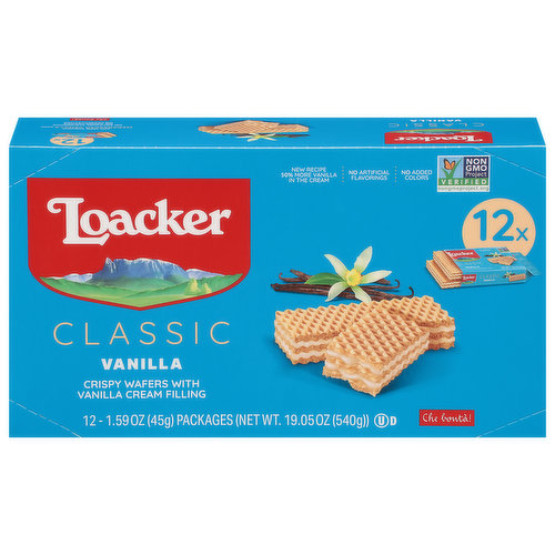 Loacker Crispy Wafers, Vanilla, Classic