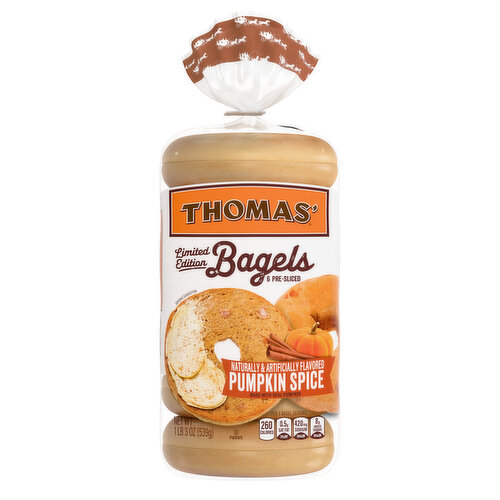 Thomas' Pumpkin Spice Bagels, 6 count, 19 oz