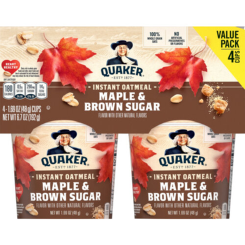 Quaker Oatmeal, Instant, Maple & Brown Sugar, Value Pack