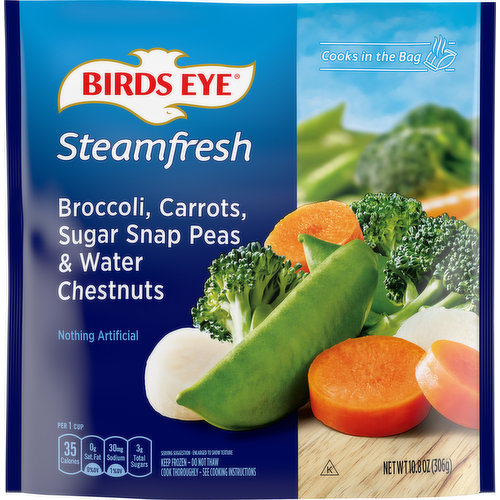 Birds Eye Steamfresh Broccoli, Carrots, Sugar Snap Peas & Water Chestnuts Frozen Vegetables