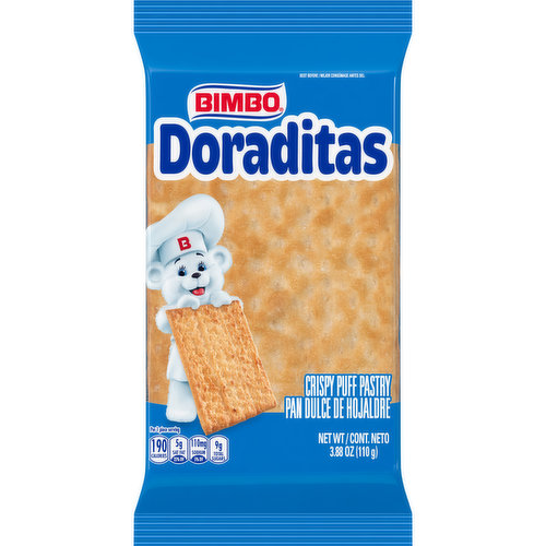 Bimbo Bimbo Doraditas Crispy Puff Pastry, 3 count, 3.88 oz