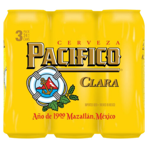 Pacifico Beer, Clara, 3 Pack