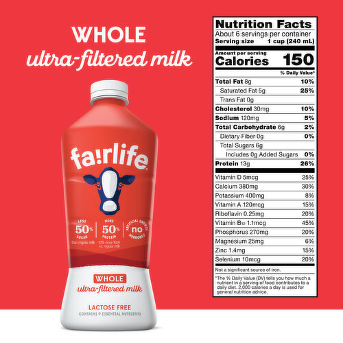 fairlife Whole Ultra-Filtered Milk, Lactose Free