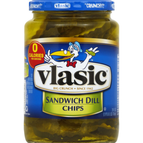 Vlasic Sandwich Dill, Chips, Fresh Pack