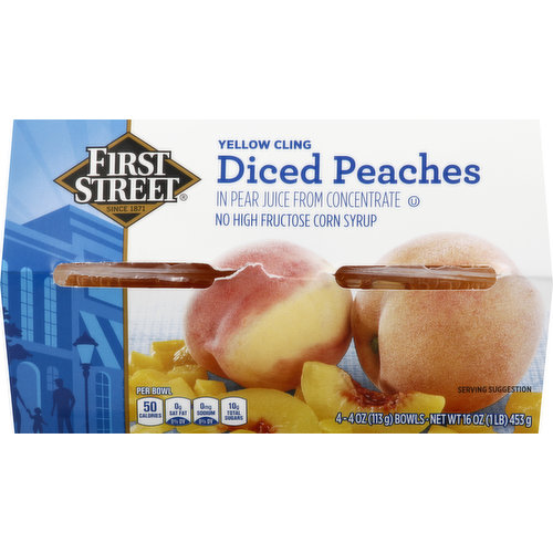 First Street Peaches, Yellow Cling, Diced