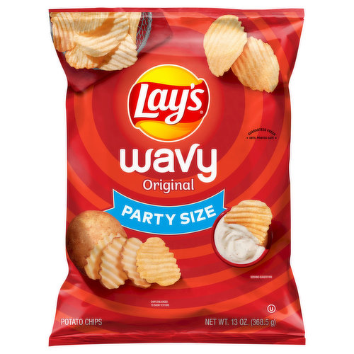 Lay's Potato Chips, Original, Wavy, Party Size