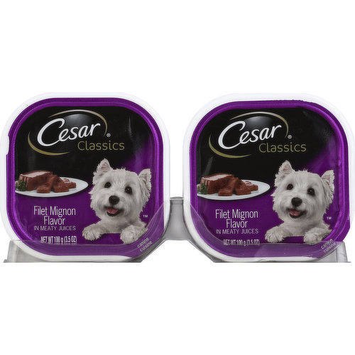 Cesar Canine Cuisine, Filet Mignon Flavor, in Meaty Juices