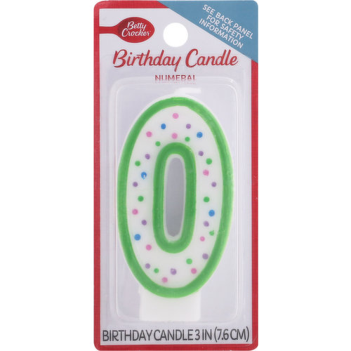 Betty Crocker Birthday Candle, Numeral 0, 3 Inch