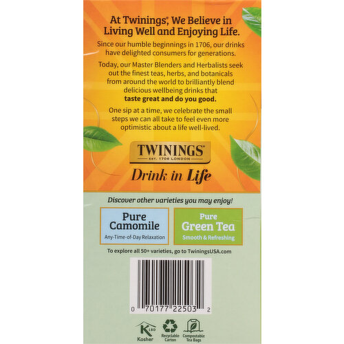 Twinings Herbal Tea, Caffeine-Free, Pure Peppermint, Tea Bags, Value Pack