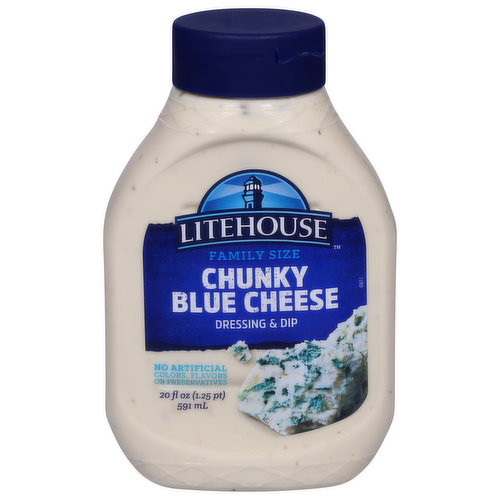 Litehouse Dressing & Dip, Chunky Blue Cheese, Family Size