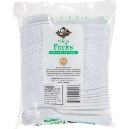 First Street White Heavy Duty Plastic Forks