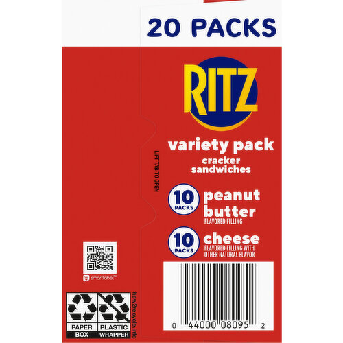 Ritz Cracker Sandwiches, Peanut Butter/Cheese, Variety Pack