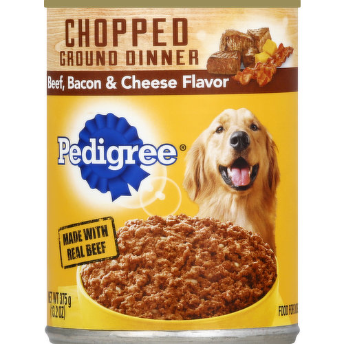 Pedigree Dog Food, Chopped Ground Dinner, Beef, Bacon & Cheese Flavor