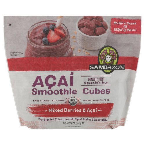 Sambazon Smoothie Cubes, Mixed Berries & Acai
