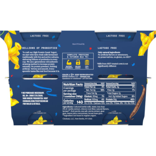 Chobani Lowfat Greek Vanilla Yogurt