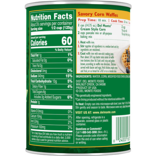 Del Monte Cream Style Sweet Corn