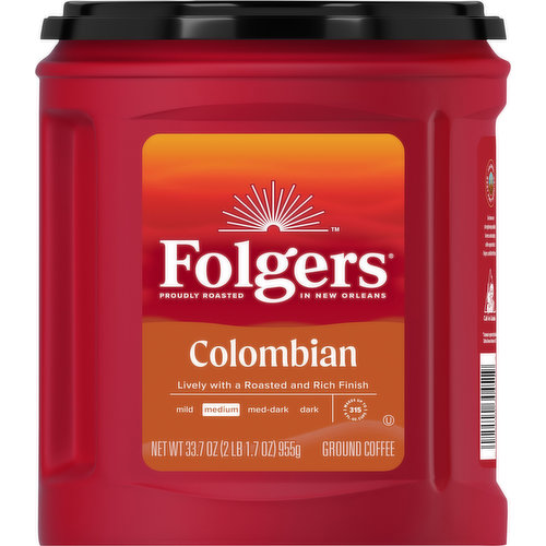 Folgers Coffee, Ground, Medium, Colombian