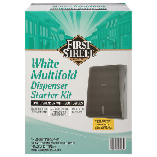 First Street Dispenser Starter Kit, Multifold, White