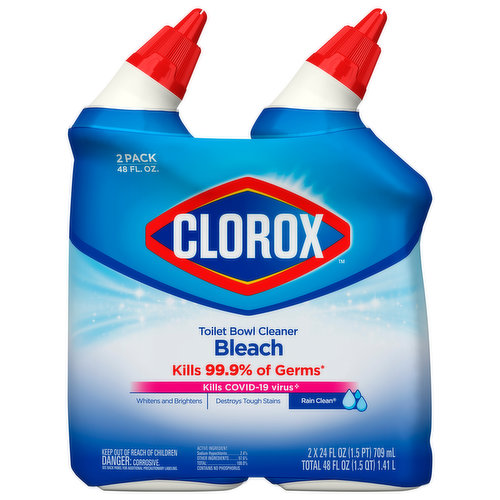 Clorox Toilet Bowl Cleaner, Bleach, 2 Pack