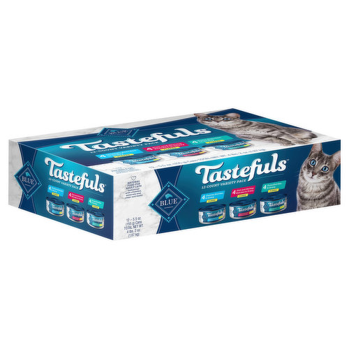 Blue Buffalo Food for Cats, Natural, Chicken Entree in Gravy/Fish and Shrimp Entree in Gravy/Tuna Entree in Gravy, Flaked, Adult, Variety Pack