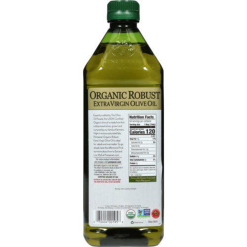 Pompeian Olive Oil, Organic, Extra Virgin, Robust