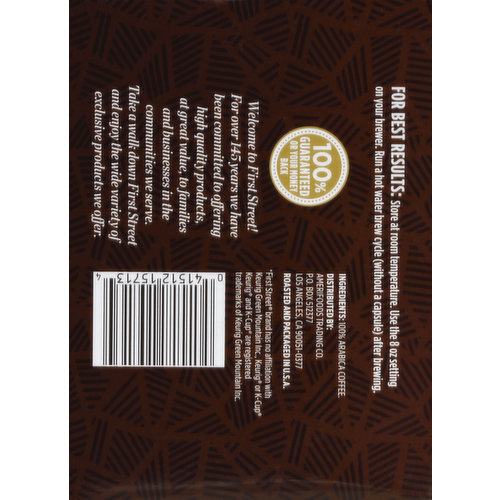 First Street Coffee, 100% Arabica, Medium Roast, Donut Shop Blend, Pods
