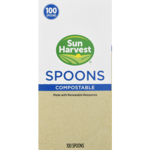 Sun Harvest Spoons, Compostable