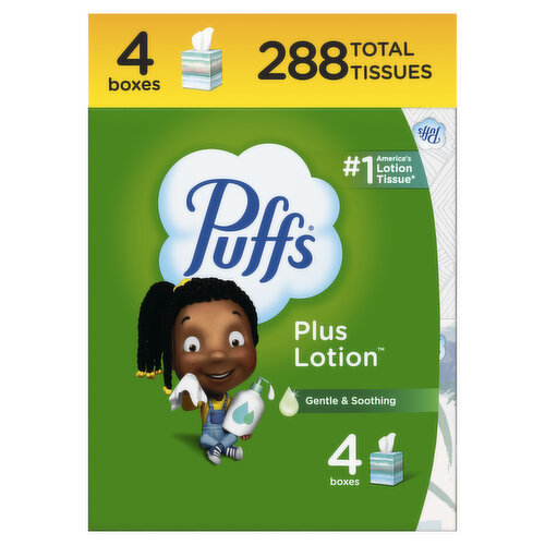 Puffs Lotion Facial Tissue, 4 Count