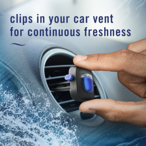 Febreze Car Air Freshener Odor-Fighting Automotive Vent Clip Ocean Scent, 2ct