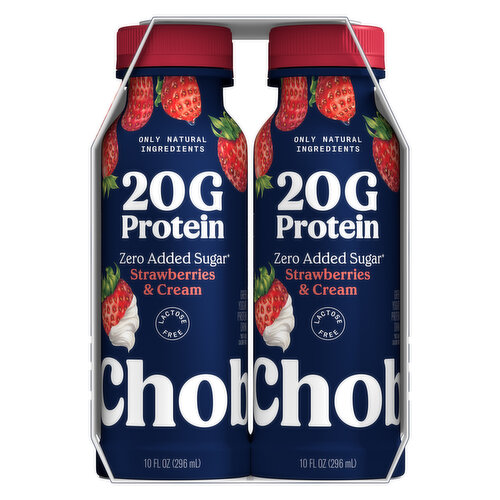 Chobani Zero Added Sugar Lactose Free Greek Strawberries & Cream Yogurt Protein Drink