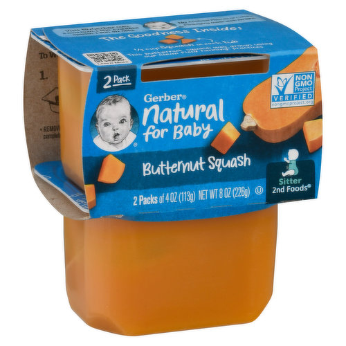 Gerber Butternut Squash, Sitter 2nd Foods, 2 Pack