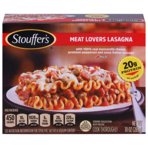 Stouffer's Lasagna, Meat Lovers, Mild