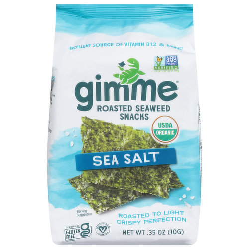 Gimme Seaweed Snacks, Sea Salt, Roasted