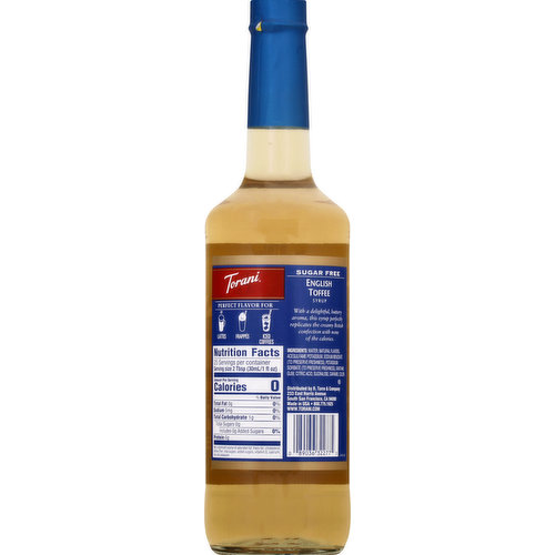 Torani Syrup, Sugar Free, English Toffee