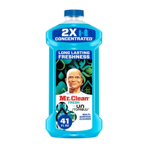 Mr. Clean 2X Concentrated Multi Surface Cleaner with Unstopables Fresh Scent, All Purpose Cleaner