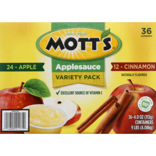 Motts Applesauce, Apple/Cinnamon, Variety Pack