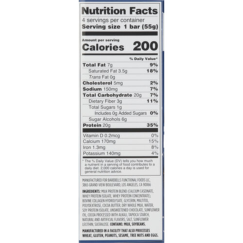 Barebells Protein Bar, Chocolate Dough