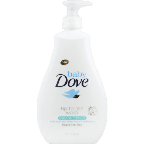 Dove Tip to Toe Wash, Sensitive Moisture, Fragrance Free