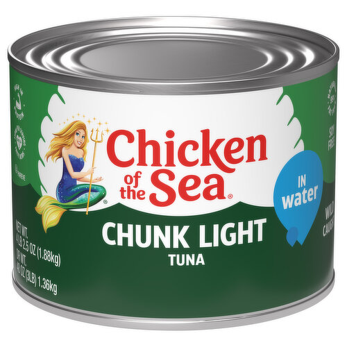 Chicken of the Sea Tuna, in Water, Light, Chunk, Wild Caughter