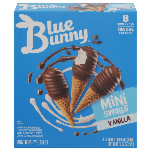 Blue Bunny Frozen Dairy Dessert, Vanilla, Mini
