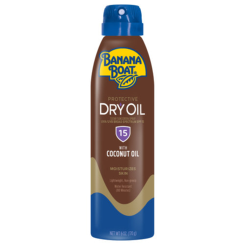 Banana Boat Sunscreen Spray, Clear, Protective Dry Oil, Broad Spectrum SPF 15