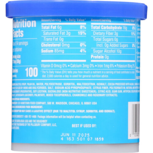 Pillsbury Frosting, Zero Sugar, Chocolate Fudge, Premium