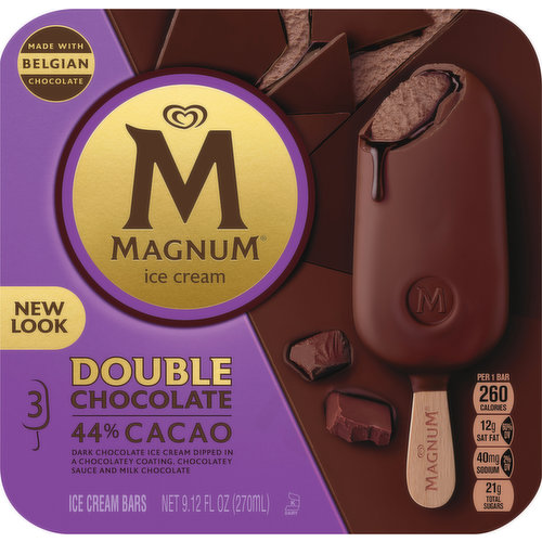 Magnum Ice Cream Bars, Double Chocolate, 3 Pack