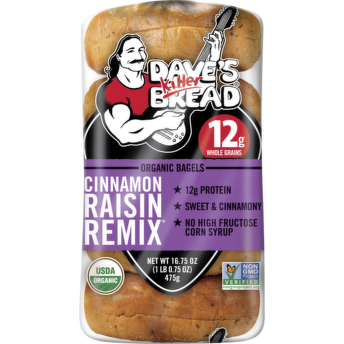 Dave Killer Bread Cinnamon Raisin Bagels 16.75 oz