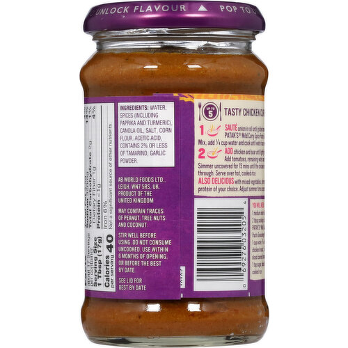 Patak's Spice Paste, Mild Curry, Mild