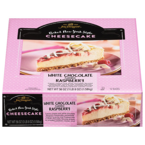 Jon Donaire Cheesecake, White Chocolate Flavored Raspberry
