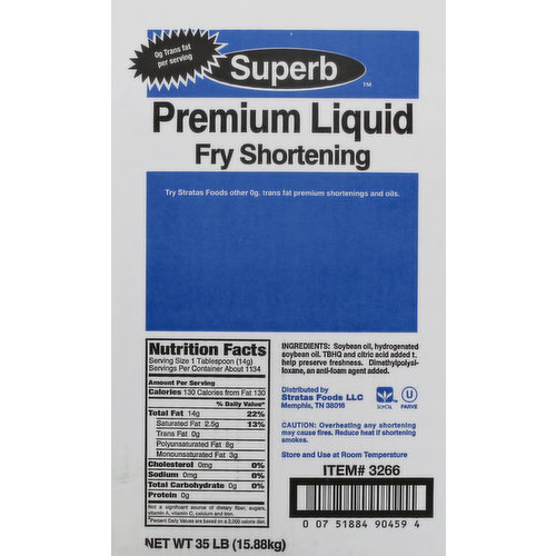 Superb Fry Shortening, Liquid